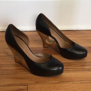 Schuler & Sons Anthropologie Black Wood Heels
